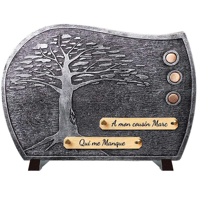 Plaque Funéraire Contemporaine Arbre Argent