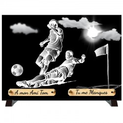Plaque Funéraire monochrome "Football - Footballeur"