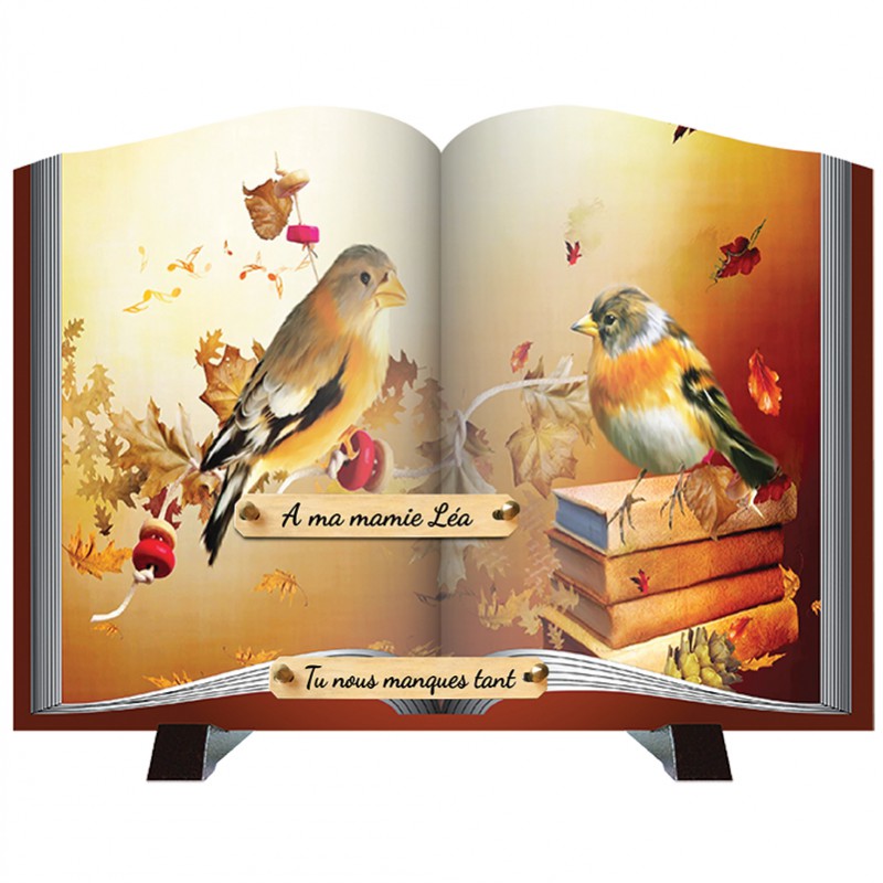 Funéraire moderne Composite sur pieds LIVRE - OISEAUX