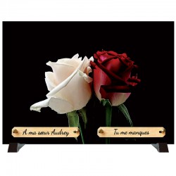 Plaque Funéraire "Duo de roses"