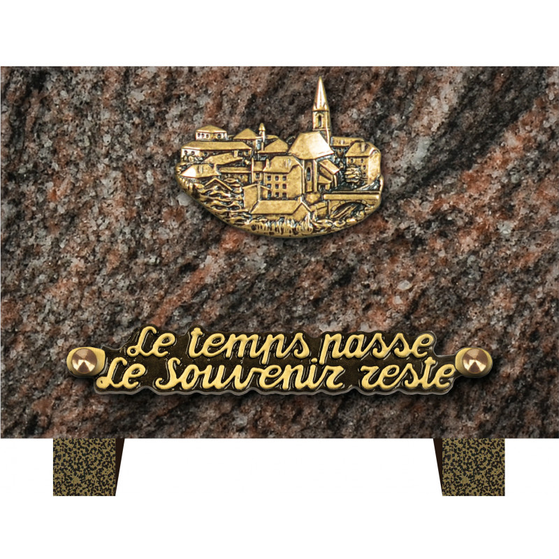 Plaque funéraire granit Bronze Village1 inter INT039 HB