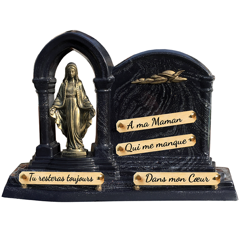 Plaque funéraire Prestige Vierge Marie - PLAQUE FUNÉRAIRE ORIGINALE